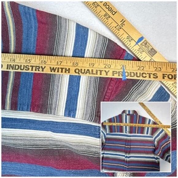 Vtg Bachrach 1877 Button Down Shirt Mens L Striped Western Cowboy Long Sleeve - Picture 7 of 11
